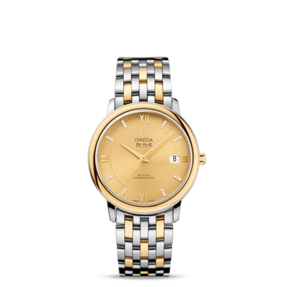 Omega De Ville Prestige Co-Axial 36.8 Stainless Steel / Yellow Gold / Champagne / Bracelet