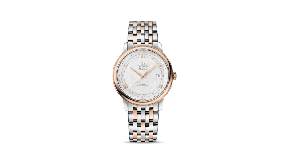 Omega De Ville Prestige Co-Axial 39.5 Stainless Steel / Red Gold / Vintage Silk Silver / Bracelet