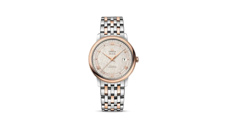 Omega De Ville Prestige Co-Axial 39.5 Stainless Steel / Red Gold / Vintage Silver Silk / Bracelet