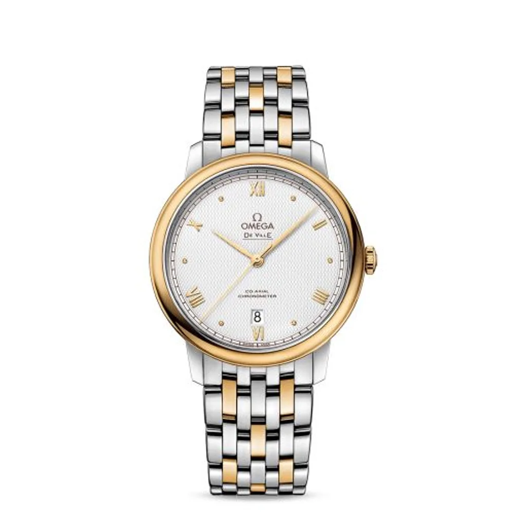 Omega De Ville Prestige Co-Axial 39.5 Stainless Steel / Yellow Gold / Vintage Silver / Bracelet
