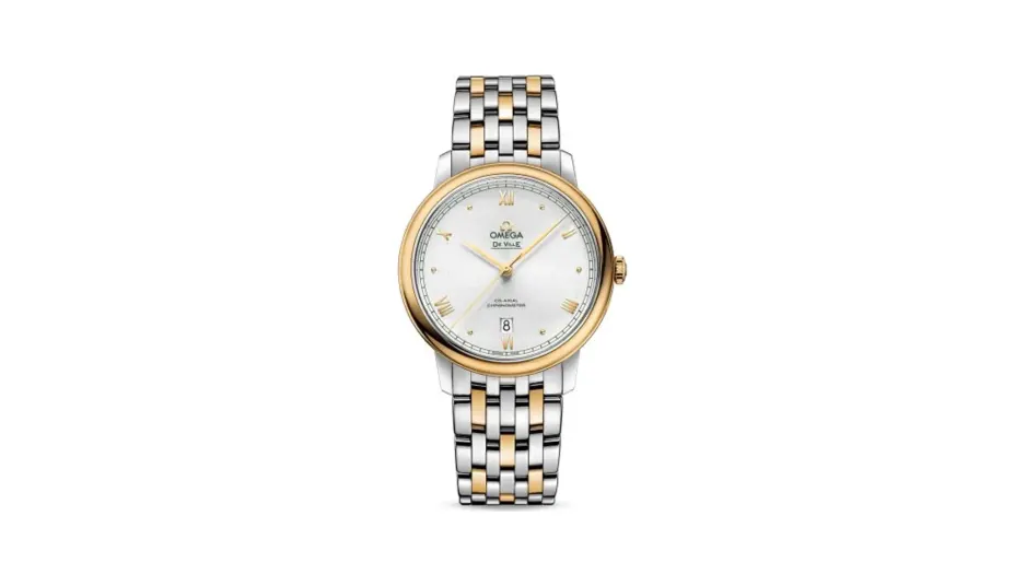 Omega De Ville Prestige Co-Axial 39.5 Stainless Steel / Yellow Gold / Silver Sunburst / Bracelet