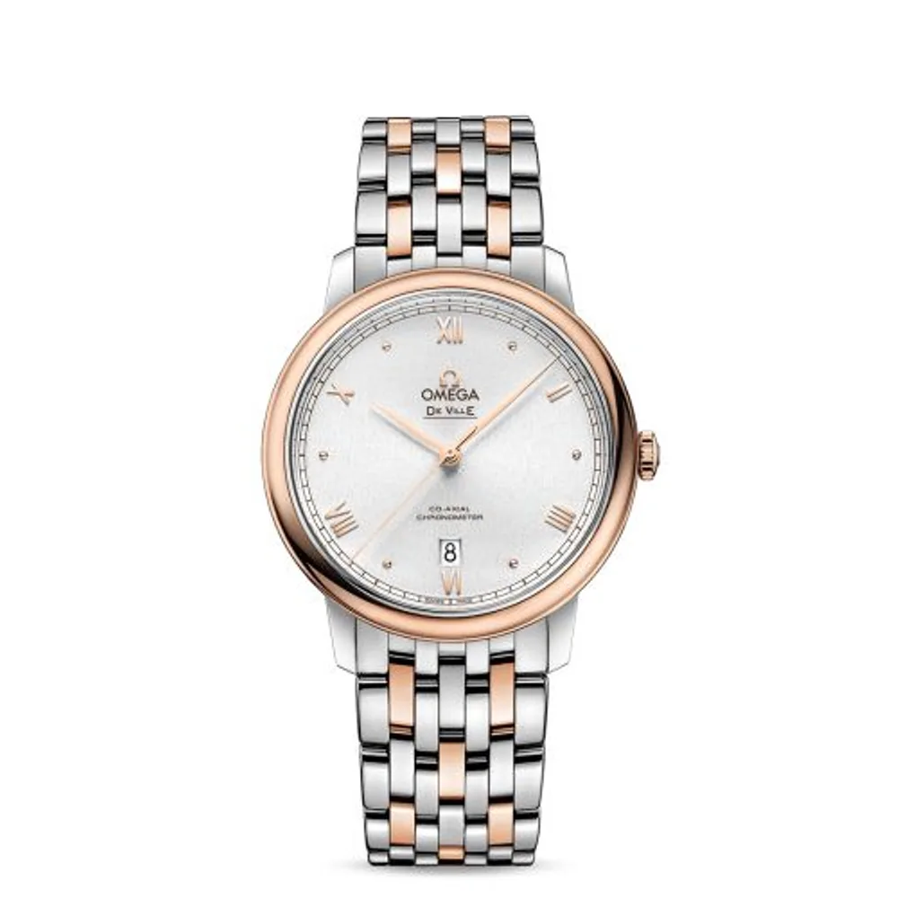 Omega De Ville Prestige Co-Axial 39.5 Stainless Steel / Red Gold / Silver Sunburst / Bracelet