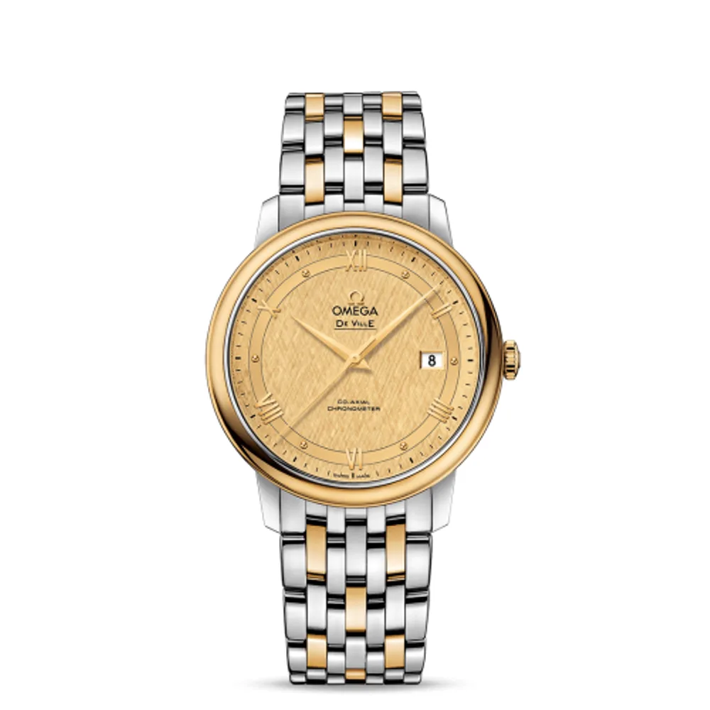 Omega De Ville Prestige Co-Axial 39.5 Stainless Steel / Yellow Gold / Vintage Champagne Silk / Bracelet
