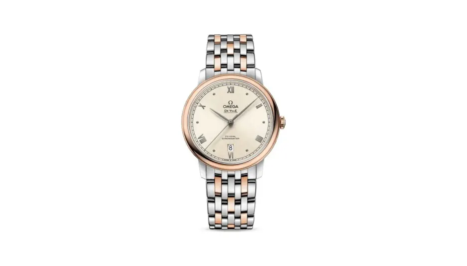 Omega De Ville Prestige Co-Axial 39.5 Stainless Steel / Red Gold / Pink Linen / Bracelet