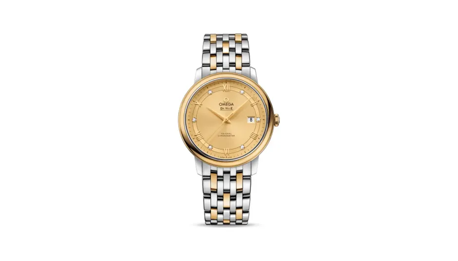Omega De Ville Prestige Co-Axial 39.5 Stainless Steel / Yellow Gold / Vintage Champagne / Bracelet