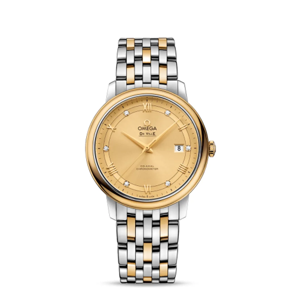 Omega De Ville Prestige Co-Axial 39.5 Stainless Steel / Yellow Gold / Vintage Champagne / Bracelet