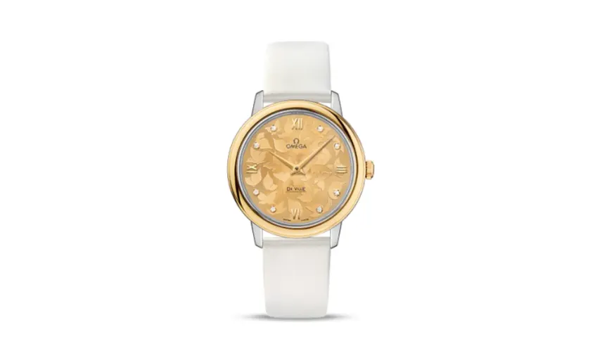 Omega De Ville Prestige Quartz 32.7 Stainless Steel / Yellow Gold / Champagne Butterfly