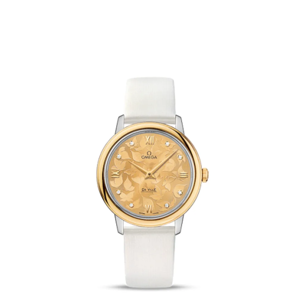 Omega De Ville Prestige Quartz 32.7 Stainless Steel / Yellow Gold / Champagne Butterfly