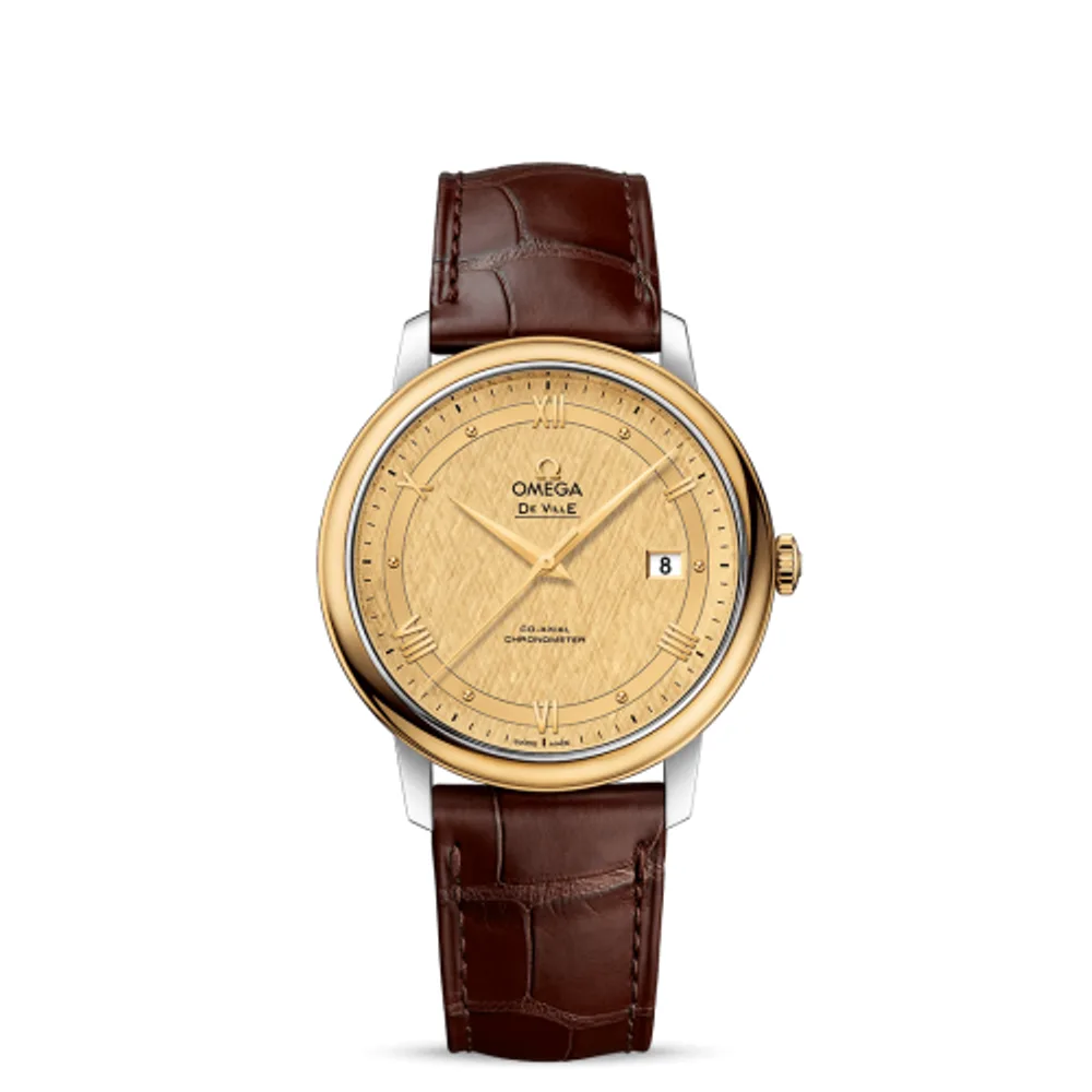 Omega De Ville Prestige Co-Axial 39.5 Stainless Steel / Yellow Gold / Vintage Champagne Silk