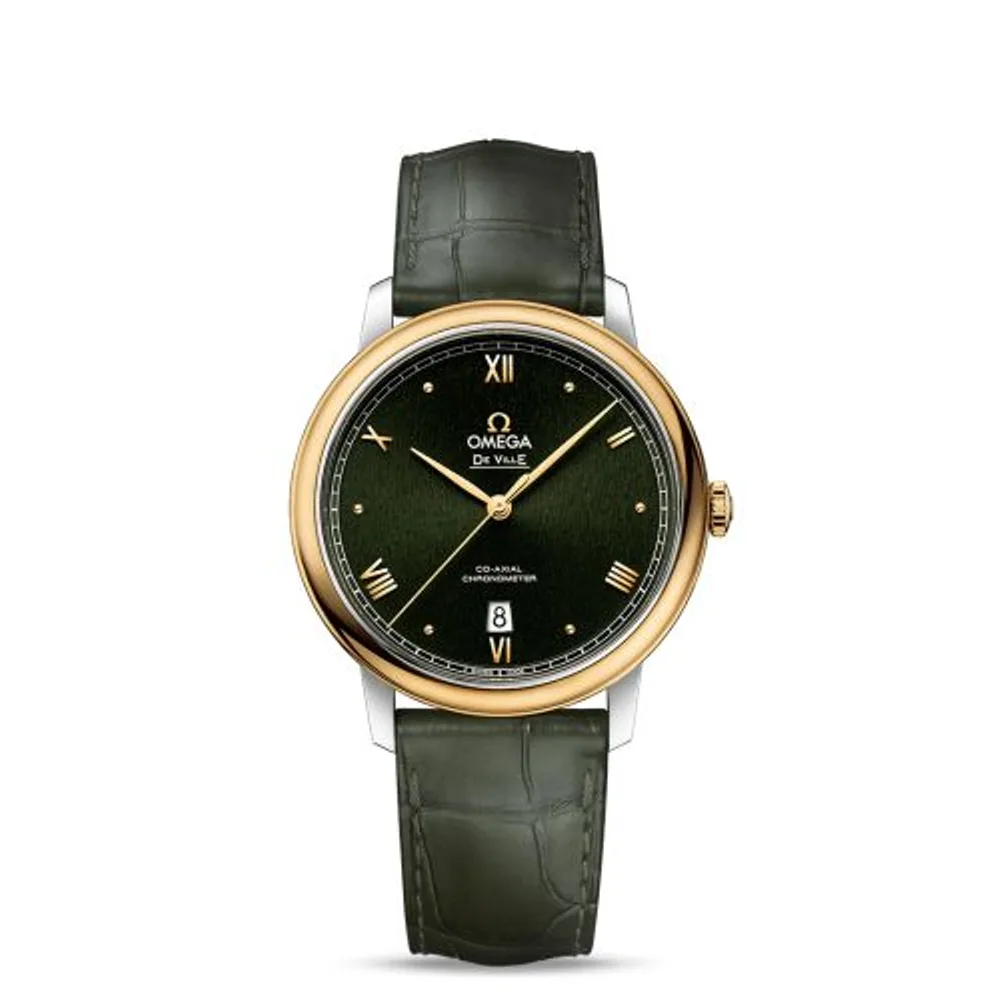 Omega De Ville Prestige Co-Axial 39.5 Stainless Steel / Yellow Gold / Green Sunburst