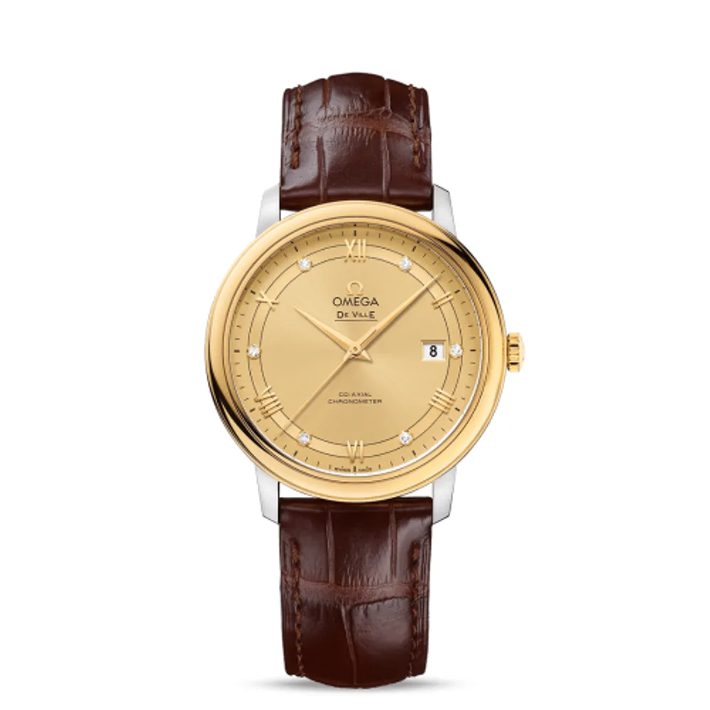 Omega De Ville Prestige Co-Axial 39.5 Stainless Steel / Yellow Gold / Vintage Champagne