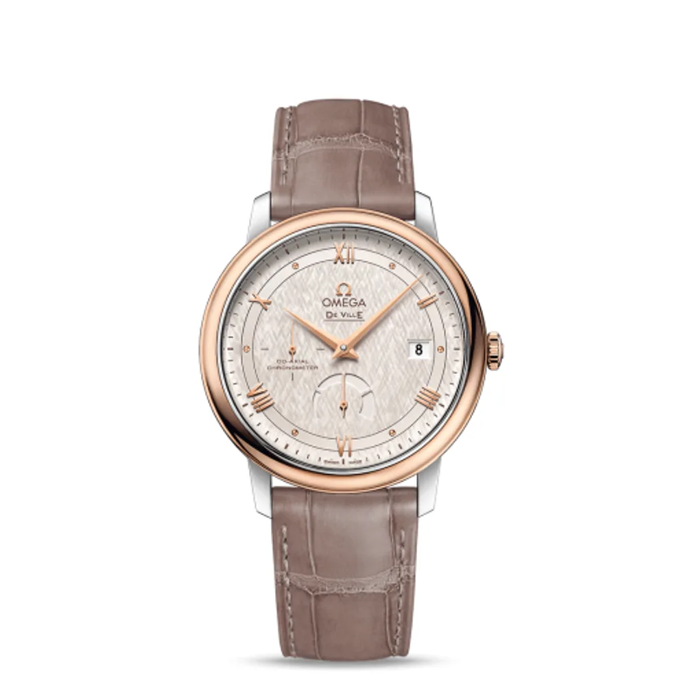 Omega De Ville Prestige Co-Axial 39.5 Power Reserve Stainless Steel / Red Gold / Vintage Silver Silk