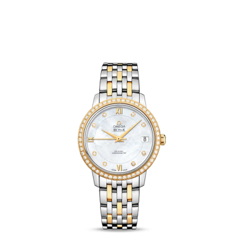Omega De Ville Prestige Co-Axial 32.7 Stainless Steel / Yellow Gold / Diamond / MOP / Bracelet