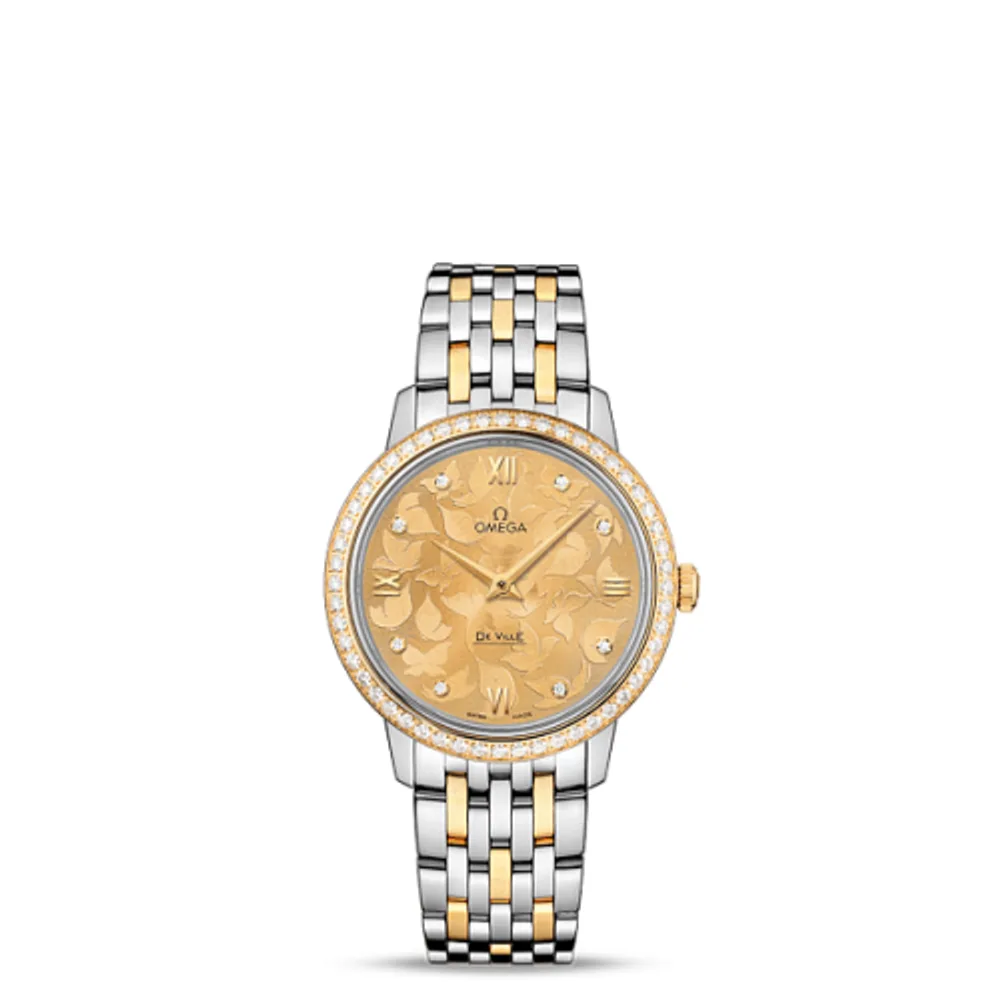 Omega De Ville Prestige Quartz 32.7 Butterfly Stainless Steel / Yellow Gold / Diamond / Bracelet