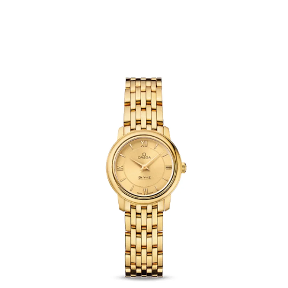 Omega De Ville Prestige Quartz 24.4 Yellow Gold / Champagne / Bracelet