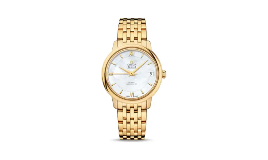 Omega De Ville Prestige Co-Axial 32.7 Yellow Gold / MOP / Bracelet