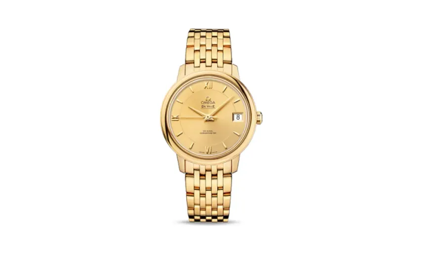 Omega De Ville Prestige Co-Axial 32.7 Yellow Gold / Gold / Bracelet