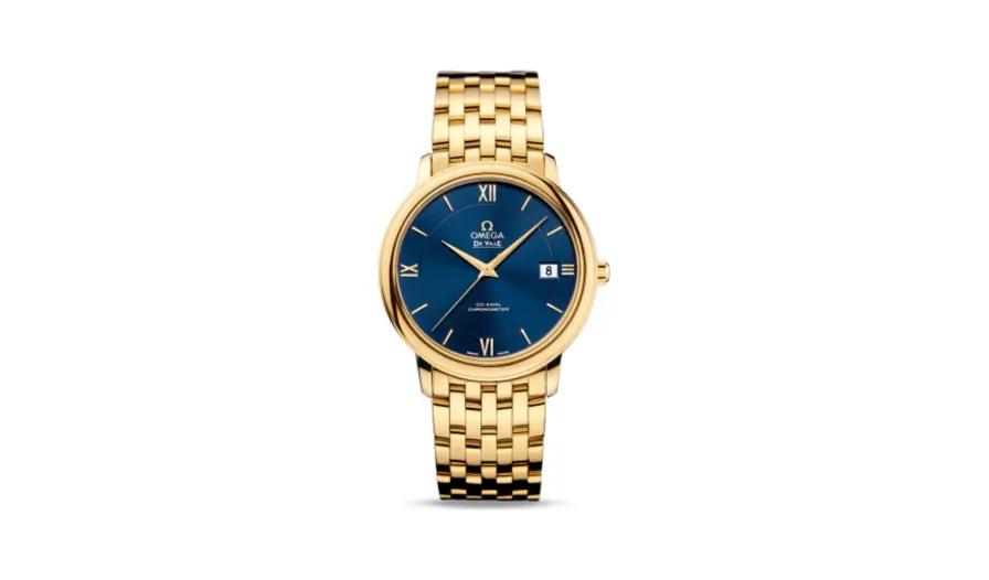 Omega De Ville Prestige Co-Axial 36.8 Yellow Gold / Blue / Bracelet
