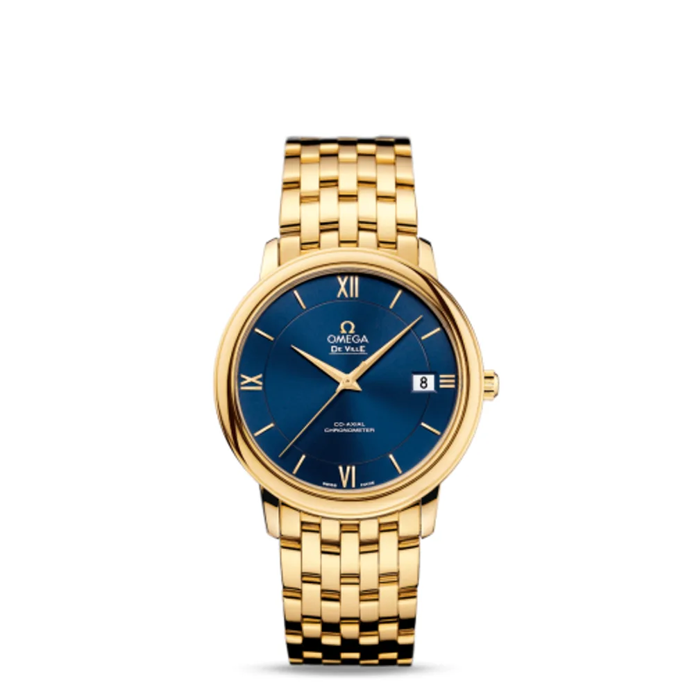 Omega De Ville Prestige Co-Axial 36.8 Yellow Gold / Blue / Bracelet