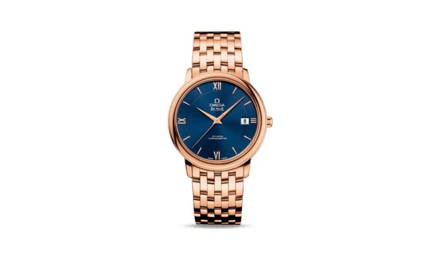 Omega De Ville Prestige Co-Axial 36.8 Red Gold / Blue / Bracelet