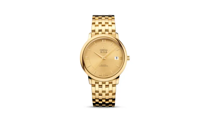 Omega De Ville Prestige Co-Axial 36.8 Yellow Gold / Champagne / Bracelet