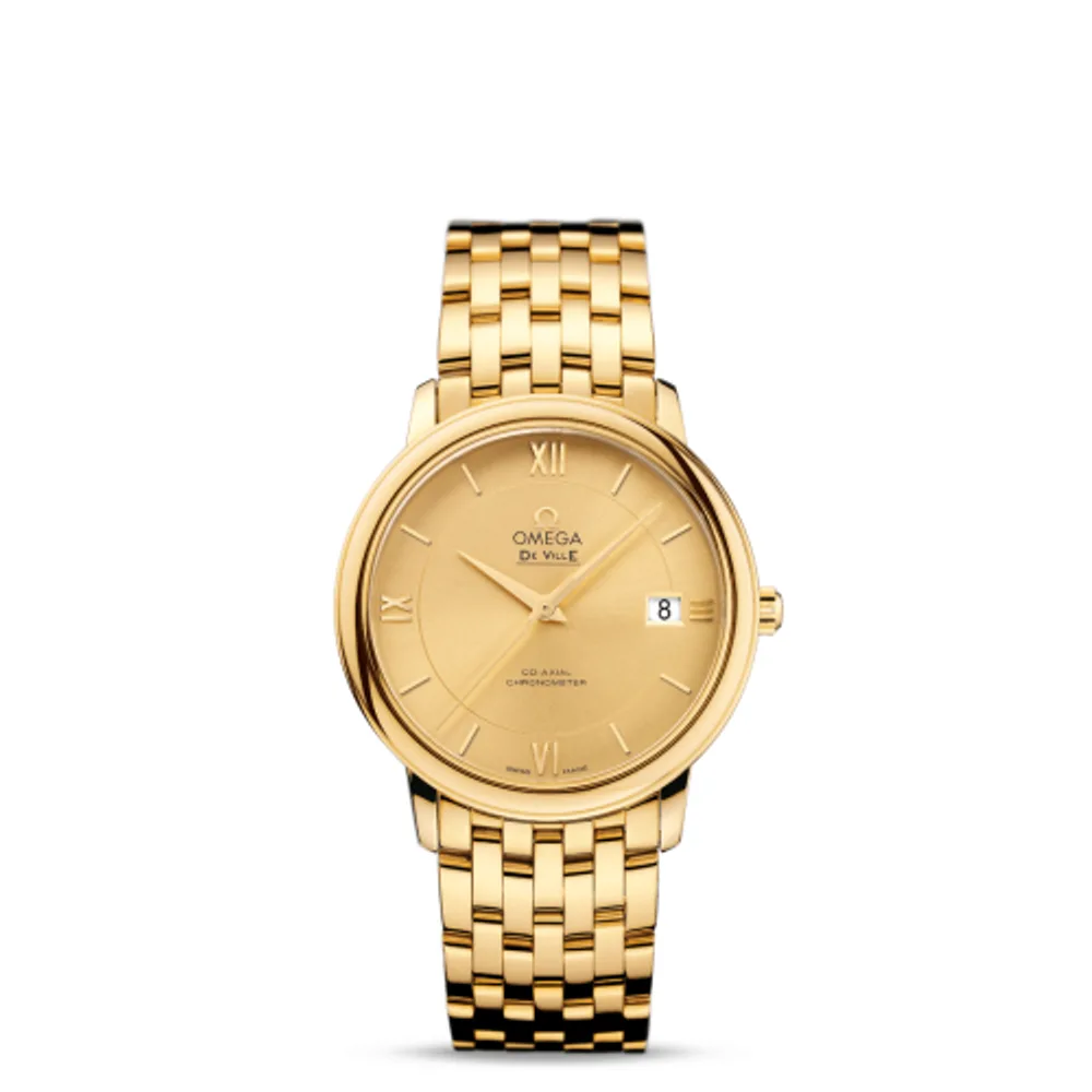 Omega De Ville Prestige Co-Axial 36.8 Yellow Gold / Champagne / Bracelet
