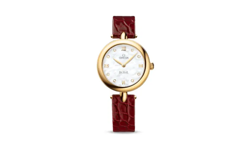 Omega De Ville Prestige Dewdrop Quartz 27.4 Yellow Gold / MOP
