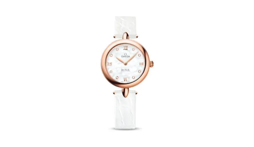 Omega De Ville Prestige Dewdrop Quartz 27.4 Red Gold / MOP