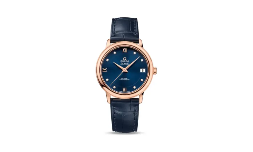 Omega De Ville Prestige Co-Axial 32.7 Red Gold / Blue