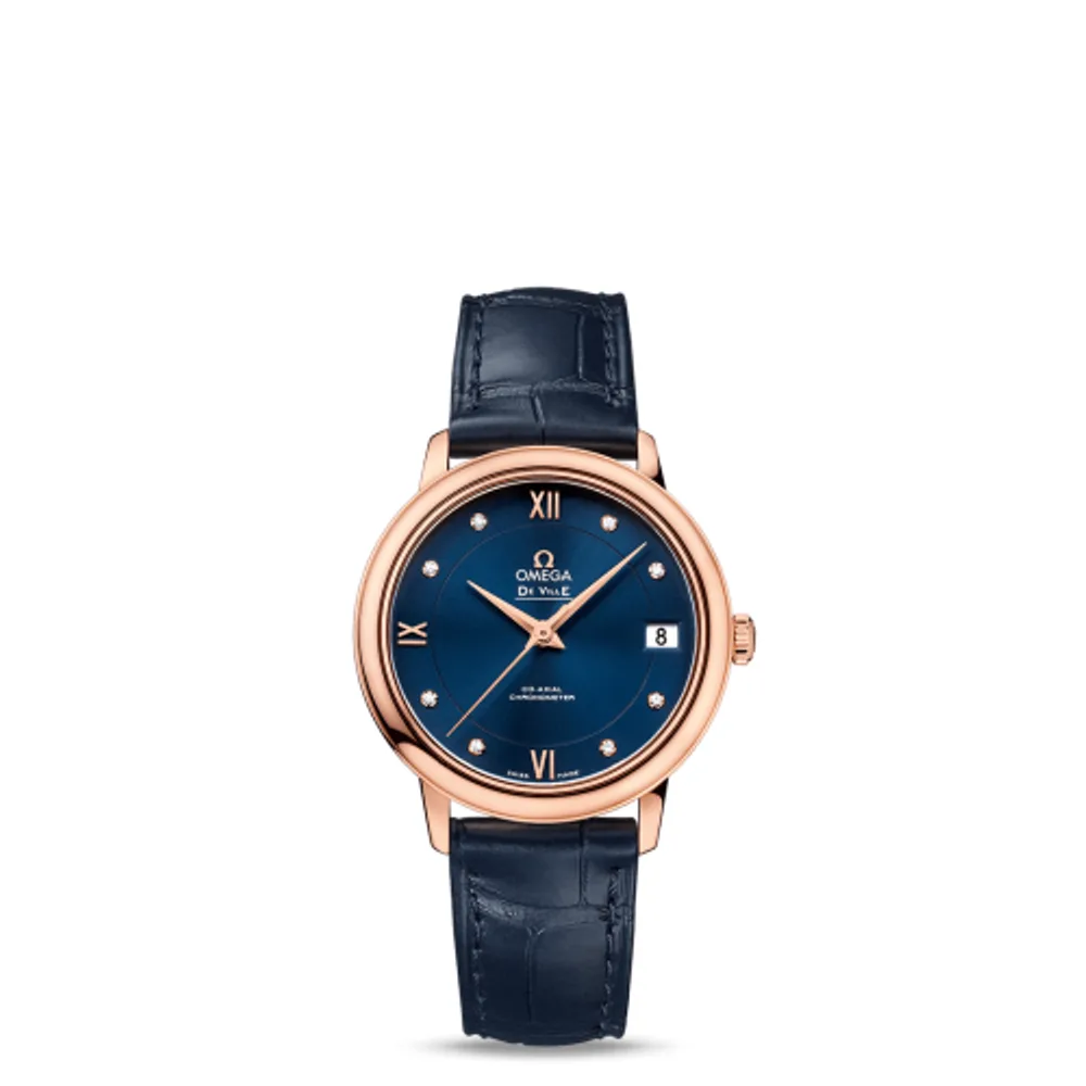 Omega De Ville Prestige Co-Axial 32.7 Red Gold / Blue
