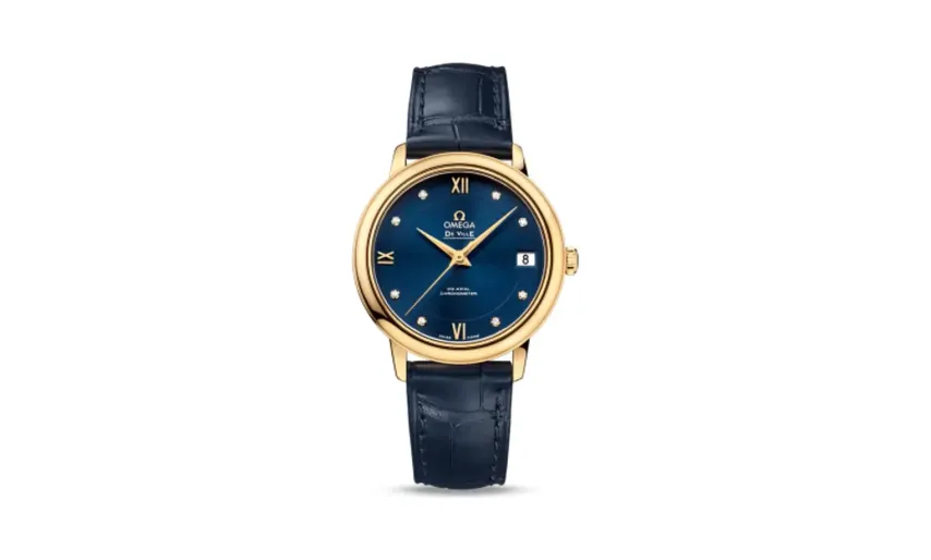 Omega De Ville Prestige Co-Axial 32.7 Yellow Gold / Blue