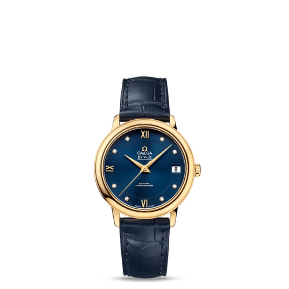 Omega De Ville Prestige Co-Axial 32.7 Yellow Gold / Blue