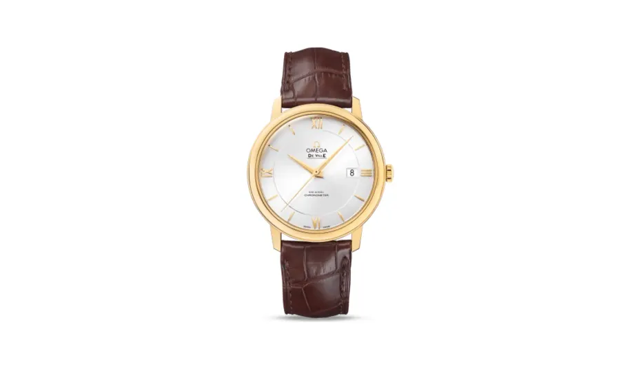 Omega De Ville Prestige Co-Axial 39.5 Yellow Gold / Silver