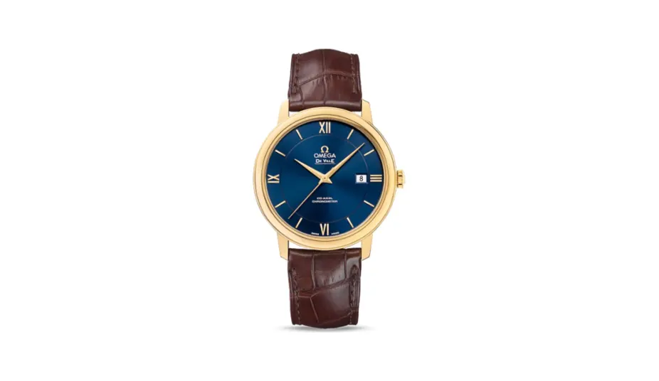 Omega De Ville Prestige Co-Axial 39.5 Yellow Gold / Blue