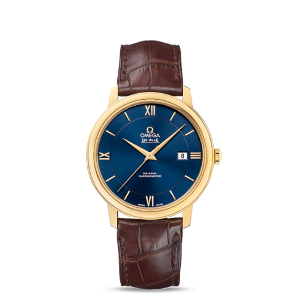 Omega De Ville Prestige Co-Axial 39.5 Yellow Gold / Blue