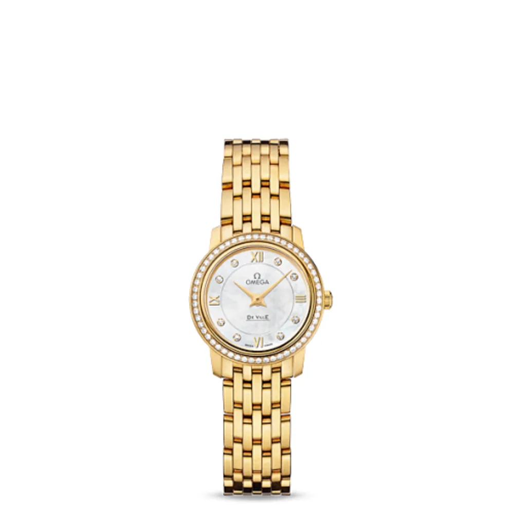 Omega De Ville Prestige Quartz 24.4 Yellow Gold / Diamond / MOP