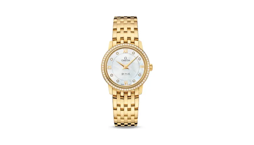 Omega De Ville Prestige Quartz 27.4 Yellow Gold / MOP / Bracelet