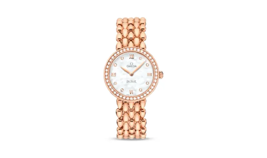 Omega De Ville Prestige Dewdrop Quartz 27.4 Red Gold / MOP / Diamond / Bracelet