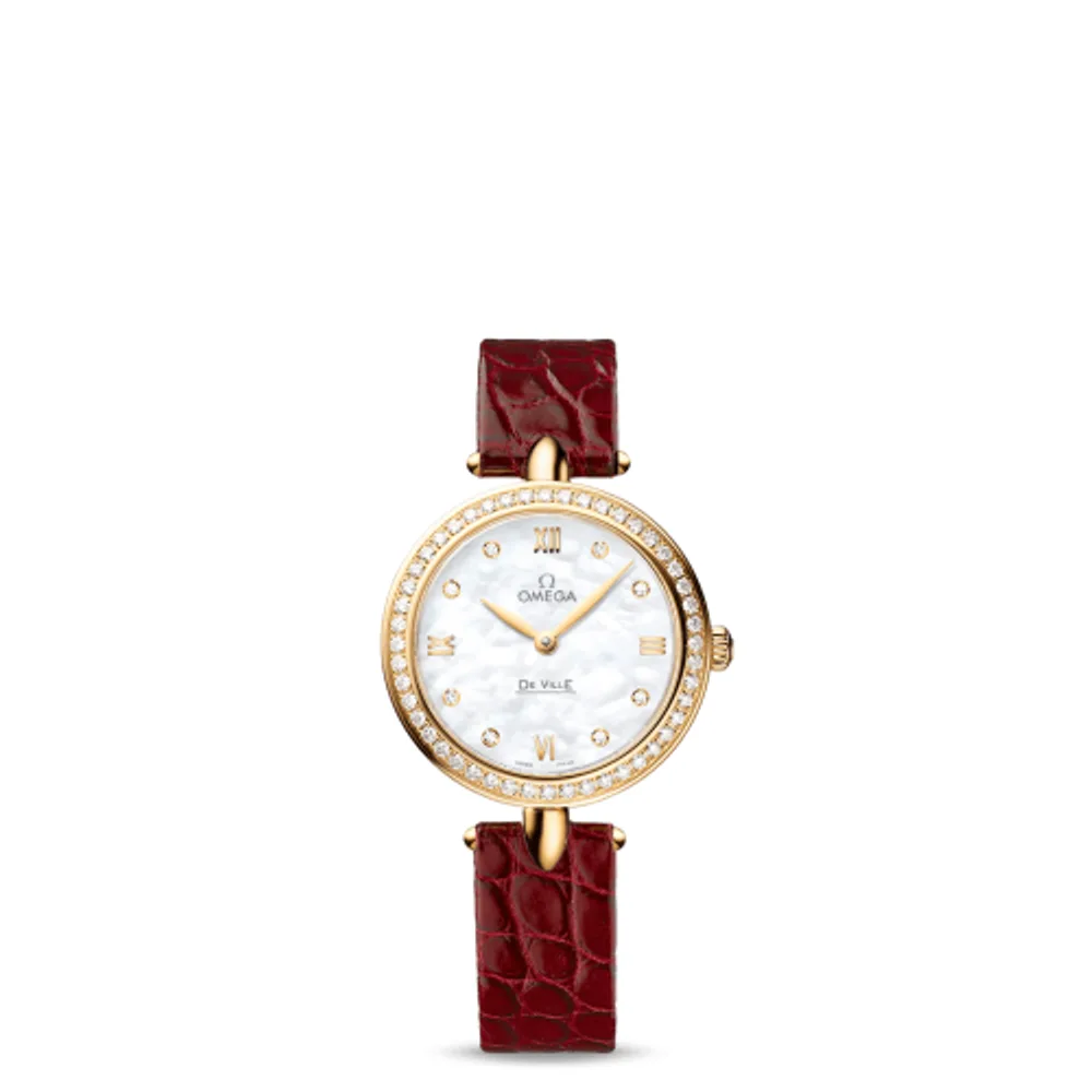 Omega De Ville Prestige Dewdrop Quartz 27.4 Yellow Gold / MOP / Diamond
