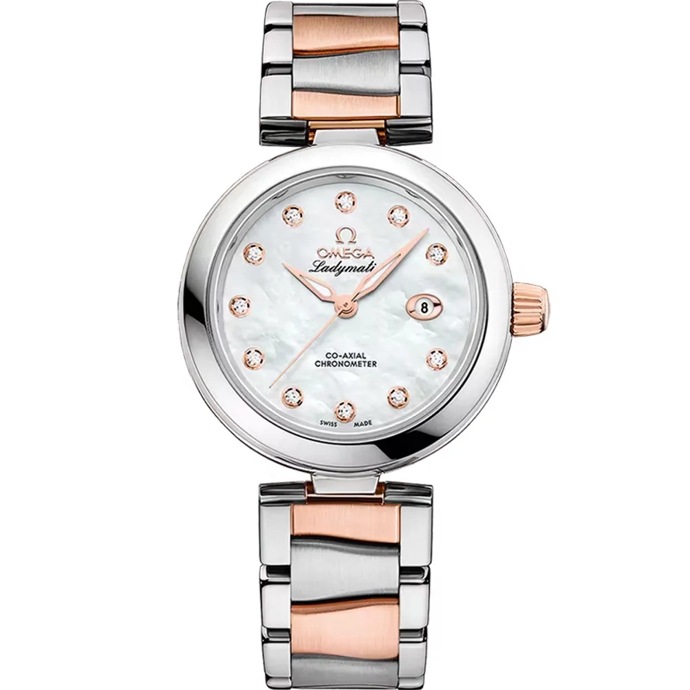 Omega De Ville Ladymatic 34 mm, steel ‑ Sedna™ gold on steel ‑ Sedna™ gold
