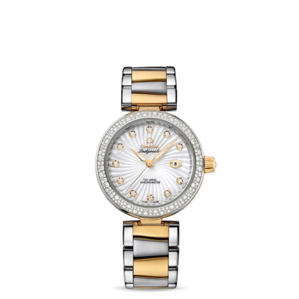 Omega LadyMatic Co-Axial 34 Stainless Steel / Yellow Gold / Diamond / MOP / Bracelet