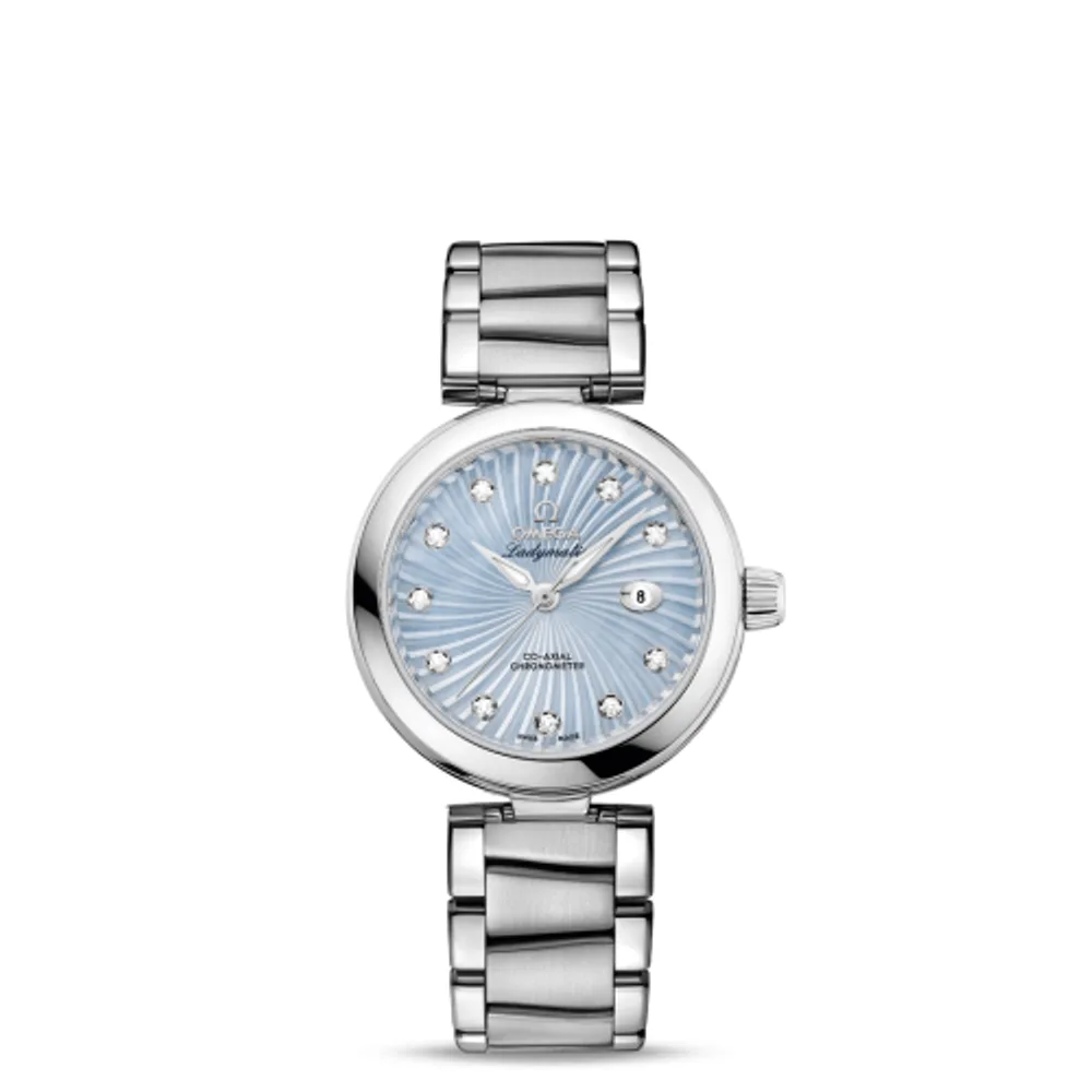 Omega LadyMatic Co-Axial 34 Stainless Steel / Blue MOP / Bracelet