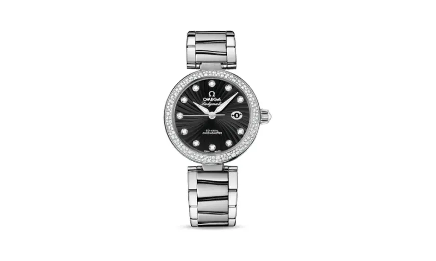 Omega LadyMatic Co-Axial 34 Stainless Steel Diamond / Black / Bracelet