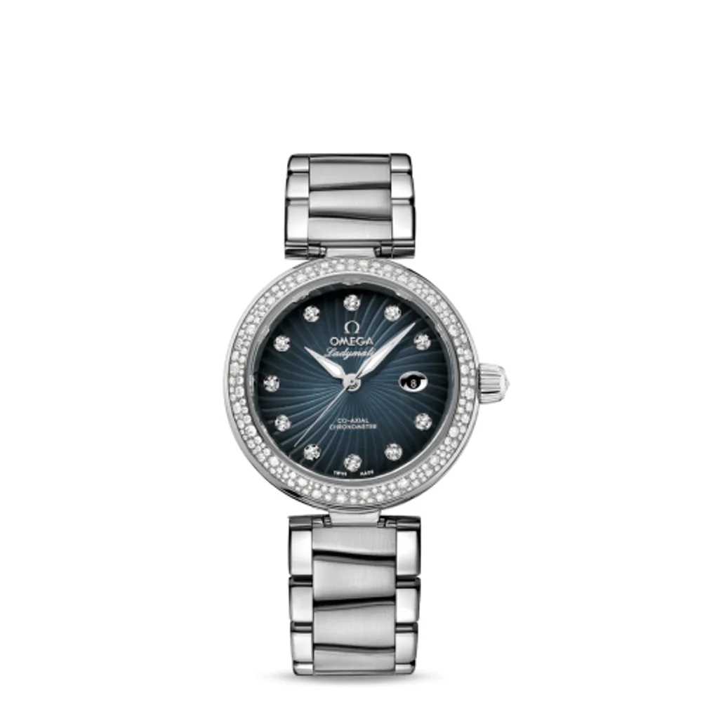 Omega LadyMatic Co-Axial 34 Stainless Steel / Diamond / Grey / Bracelet