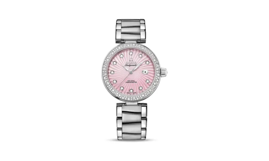 Omega LadyMatic Co-Axial 34 Stainless Steel / Diamond / Pink MOP / Bracelet