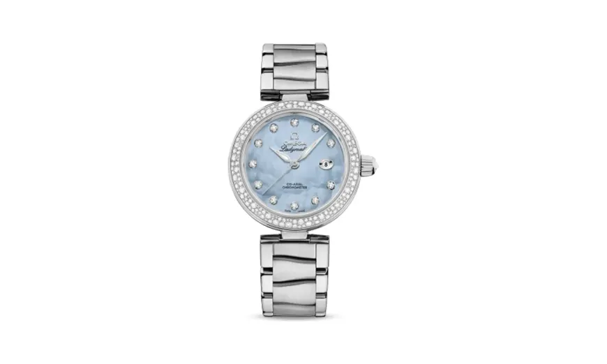Omega LadyMatic Co-Axial 34 Stainless Steel / Diamond / Blue MOP / Bracelet