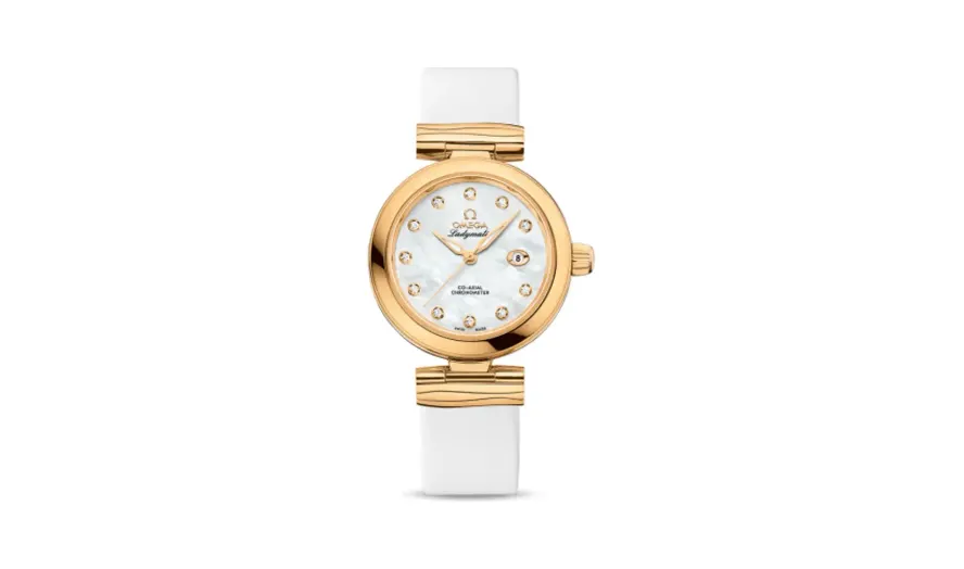 Omega LadyMatic Co-Axial 34 Yellow Gold / MOP