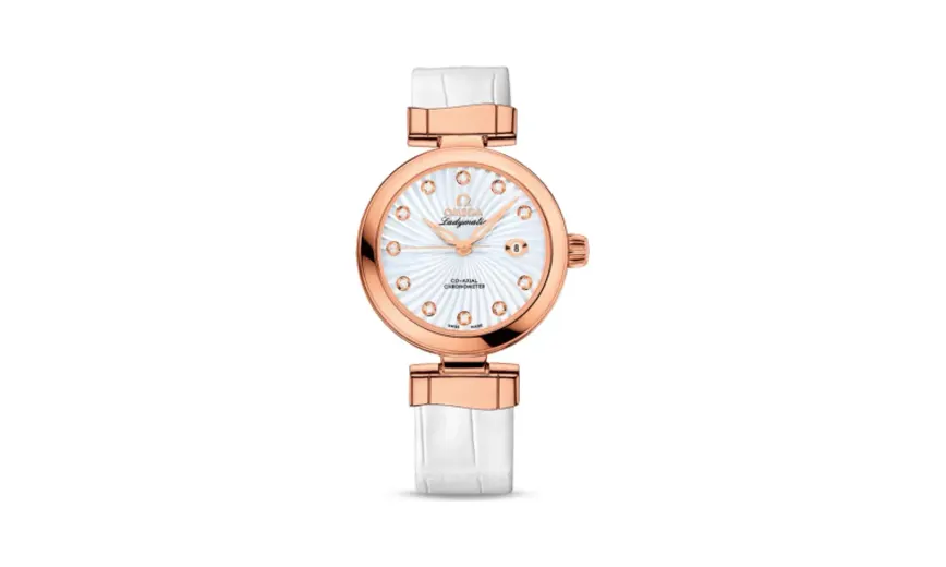 Omega LadyMatic Co-Axial 34 Red Gold / MOP