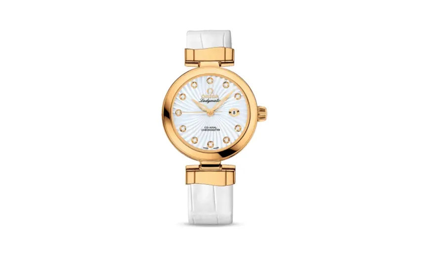 Omega LadyMatic Co-Axial 34 Yellow Gold / MOP