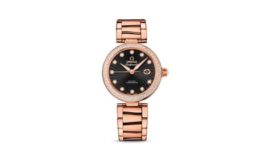 Omega LadyMatic Co-Axial 34 Red Gold / Diamond / Black / Bracelet